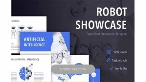 دانلود قالب پاورپوینت Robot Showcase PowerPoint Template