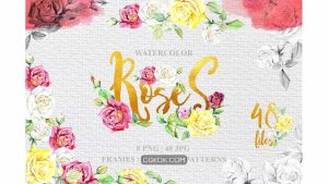 دانلود کلیپ آرت آبرنگی گل Rose Technique Watercolor Png