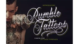 دانلود فونت انگلیسی تاتو Rumble Tattoos – Tattoos Typeface