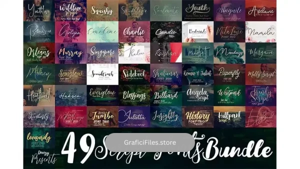 دانلود فونت انگلیسی Script Fonts Bundle