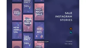 دانلود طرح لایه باز استوری اینستاگرام فروش Sale Instragram Stories
