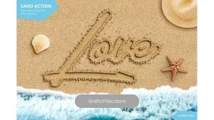 دانلود اکشن فتوشاپ ایجاد افکت شن روی متن و اشکال Sand Photoshop Action