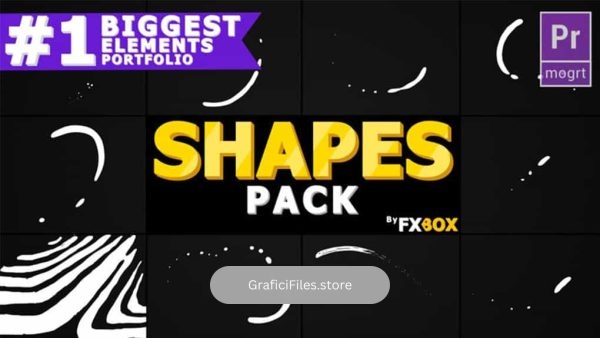دانلود پروژه پریمیر ترانزیشن و اشکال کارتونی برای موشن گرافیک Shape Elements And Transitions