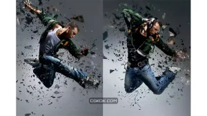 دانلود اکشن فتوشاپ افکت شکسته شدن تصویر Shatter 2 Photoshop Action