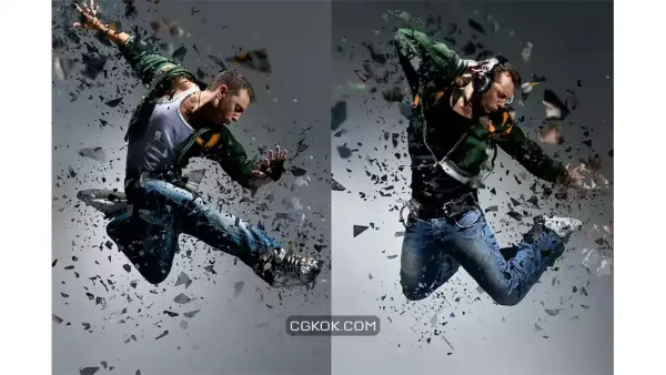 دانلود اکشن فتوشاپ افکت شکسته شدن تصویر Shatter 2 Photoshop Action