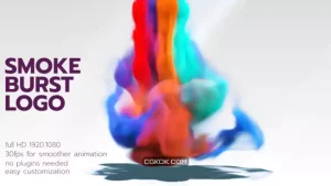 پروژه افترافکت لوگو دود رنگی Smoke Burst Logo