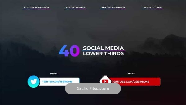 پروژه آماده فاینال کات پرو زیرنویس شبکه اجتماعی Social Media Lower Thirds
