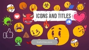 پروژه پریمیر ایموجی شبکه های اجتماعی Social Media Reactions Hand Drawn Pack