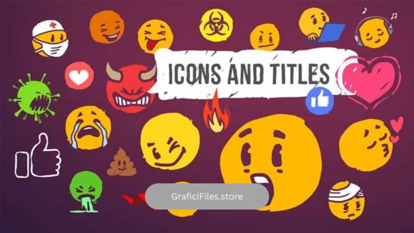 پروژه پریمیر ایموجی شبکه های اجتماعی Social Media Reactions Hand Drawn Pack