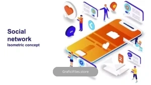 پروژه افترافکت موشن گرافیک شبکه اجتماعی Social Network – Isometric Concept