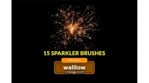 دانلود 15 براش جرقه آتش فتوشاپ Sparkler photoshop brushes, Firework brushes
