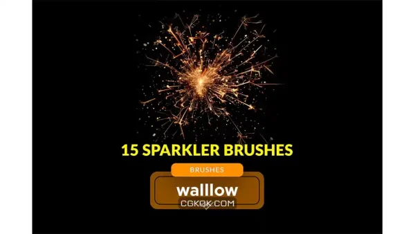 دانلود 15 براش جرقه آتش فتوشاپ Sparkler photoshop brushes, Firework brushes