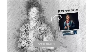 دانلود اکشن فتوشاپ تبدیل عکس به طرح مدادی Splash Pencil Sketch