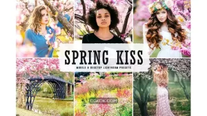 دانلود پریست لایت روم و فتوشاپ بهار به همراه اکشن فتوشاپ Spring Kiss Mobile & Desktop Lightroom Presets