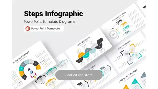 دانلود قالب پاورپوینت اینفوگرافیک مراحل Steps Infographic PowerPoint Presentation Template