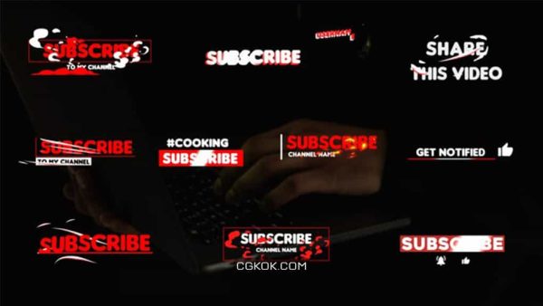 پروژه فاینال کات پرو زیرنویس سابسکرایب یوتیوب Stylish Subscribe Lower Thirds