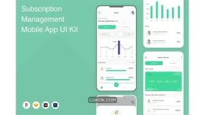 دانلود رابط کاربری اپلیکیشن موبایل مدیریت اشتراک Subscription Management Mobile App UI Kit