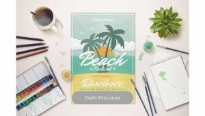 دانلود فایل لایه باز بنر جشنواره تابستانی Summer Beach Festival Flyer