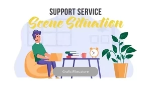 پروژه افترافکت موشن گرافیک پشتیبانی آنلاین Support Service – Scene Situation