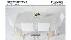 دانلود موکاپ رومیزی Tablecloth Mockup Set