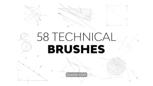 دانلود براش ترسیم فنی فتوشاپ Technical Brushes