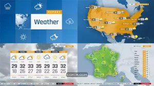 پروژه افترافکت پیش بینی آب و هوا The Complete World Weather Forecast ToolKit