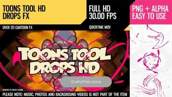 دانلود فوتیج افکت کارتونی Toons Tool HD Drops FX