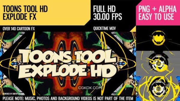 دانلود فوتیج افکت کارتونی Toons Tool HD Explode FX