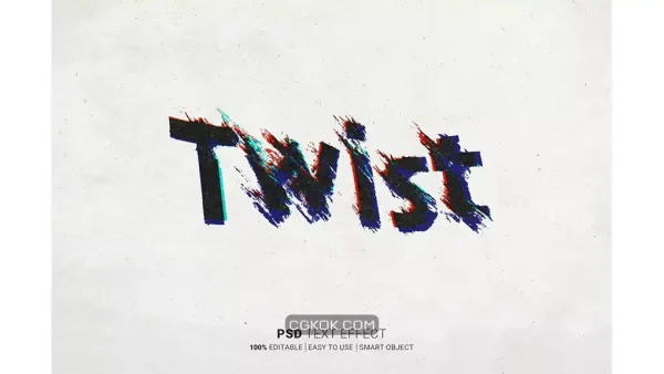 دانلود افکت متن اعوجاج Twist Distortion Editable Text Effect