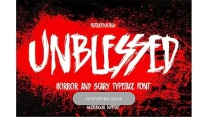 دانلود فونت انگلیسی ترسناک Unblessed – Horror And Scary Typeface Font