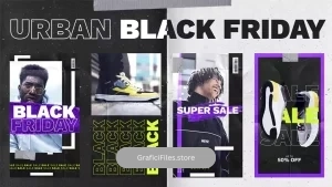 پروژه افترافکت استوری اینستاگرام بلک فرایدی شهری Urban Black Friday Instagram Stories