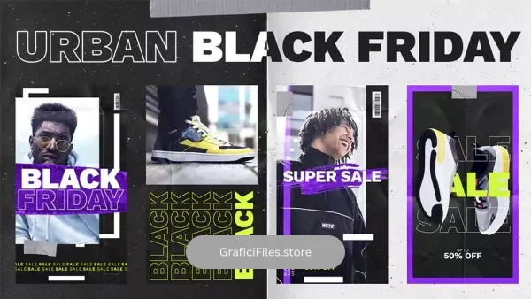 پروژه افترافکت استوری اینستاگرام بلک فرایدی شهری Urban Black Friday Instagram Stories
