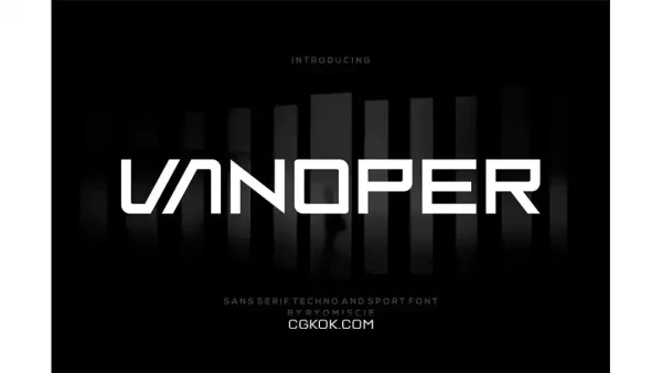 دانلود فونت انگلیسی مدرن Vanoper – Sans Serif Techno And Sport Font