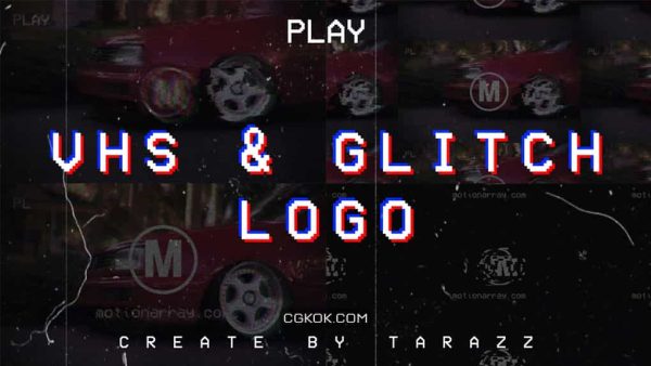 پروژه داوینچی ریزالو نمایش لوگو با افکت نوار ویدیویی VHS & Glitch Logo
