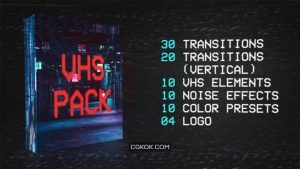 پروژه پریمیر ترانزیشن با افکت نوار ویدیویی VHS Pack