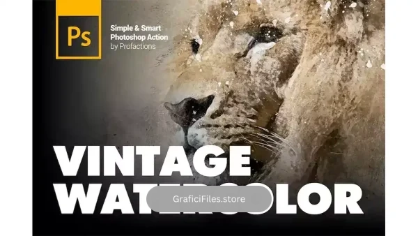 دانلود اکشن فتوشاپ تبدیل عکس به نقاشی آبرنگی قدیمی Vintage Watercolor Photoshop Action
