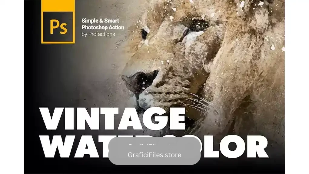 دانلود اکشن فتوشاپ تبدیل عکس به نقاشی آبرنگی قدیمی Vintage Watercolor Photoshop Action