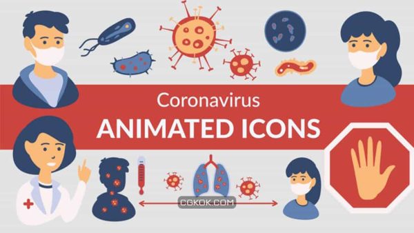 پروژه افترافکت انیمیشن آیکون ویروس Virus Icons