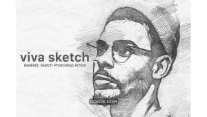 دانلود اکشن فتوشاپ تبدیل عکس به طرح اسکچ Viva Sketch Photoshop Action