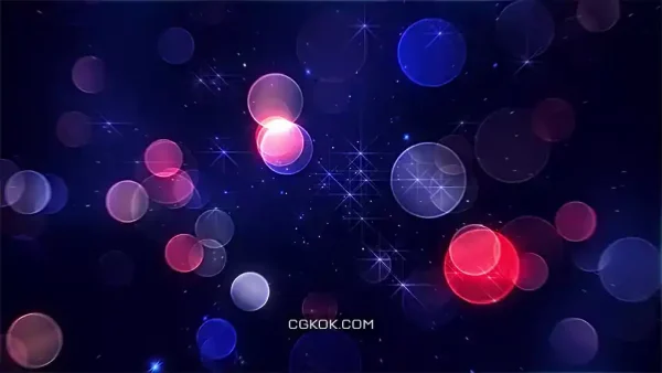 دانلود بک گراند موشن گرافیک نور بوکه و ستاره Vivid Revolving Bokeh And Stars Loop
