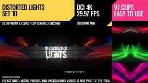 دانلود فوتیج رقص نور VJ Distorted Lights 4K Set 10