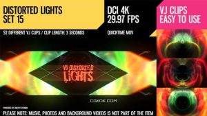 دانلود فوتیج رقص نور VJ Distorted Lights 4K Set 15