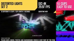 دانلود فوتیج رقص نور VJ Distorted Lights 4K Set 2