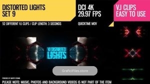 دانلود فوتیج رقص نور VJ Distorted Lights 4K Set 9