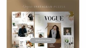 دانلود فایل لایه باز پست پازلی اینستاگرام Vogue – Instagram Puzzle