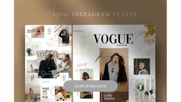 دانلود فایل لایه باز پست پازلی اینستاگرام Vogue – Instagram Puzzle