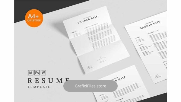 دانلود فایل لایه باز ایندیزاین رزومه Volkhov Resume