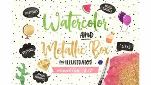 دانلود ابزار طراحی آبرنگی Watercolor and Metallic Box