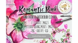 دانلود کلیپ آرت آبرنگی گل Watercolor clipart