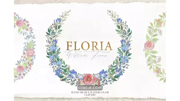 دانلود کلیپ آرت فریم گل آبرنگی Watercolor Floral Frames